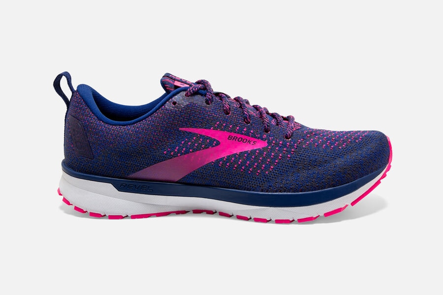 Brooks Revel 4 Road Löparskor Dam - Blå/Rosa - 3097-AJQER